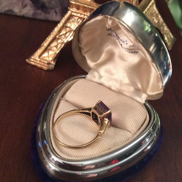10k Gold & Amethyst Vintage ring vintage 1930s - Picture 9 of 9